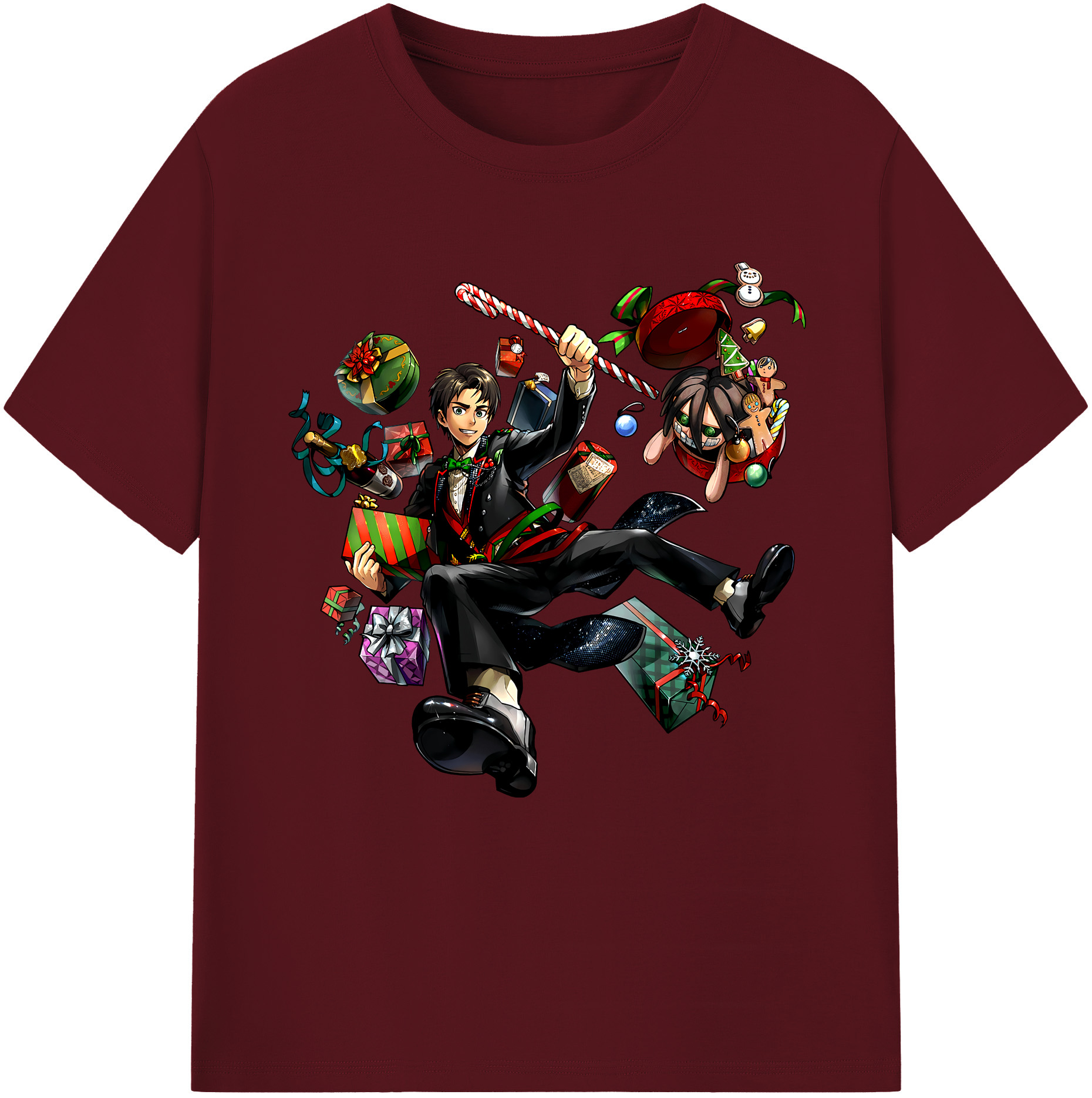 （画像用） 進撃の巨人 エレン･イェーガー Attack on Titan Eren Jäger 綿100％半袖Tシャツ（フロントプリント）